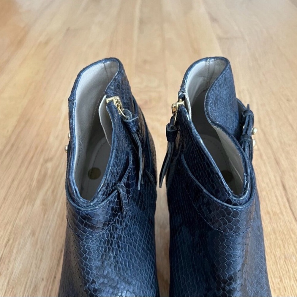 Boden Navy Snakeskin Ankle Boots - Picture 4 of 11